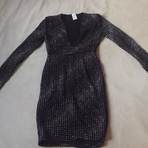 Sexy deep V mini dress